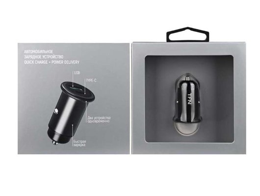 Зарядное устройство TFN АЗУ2 RAPID QC+PD 20W б/кабеля black TFN-CCRPD18W03